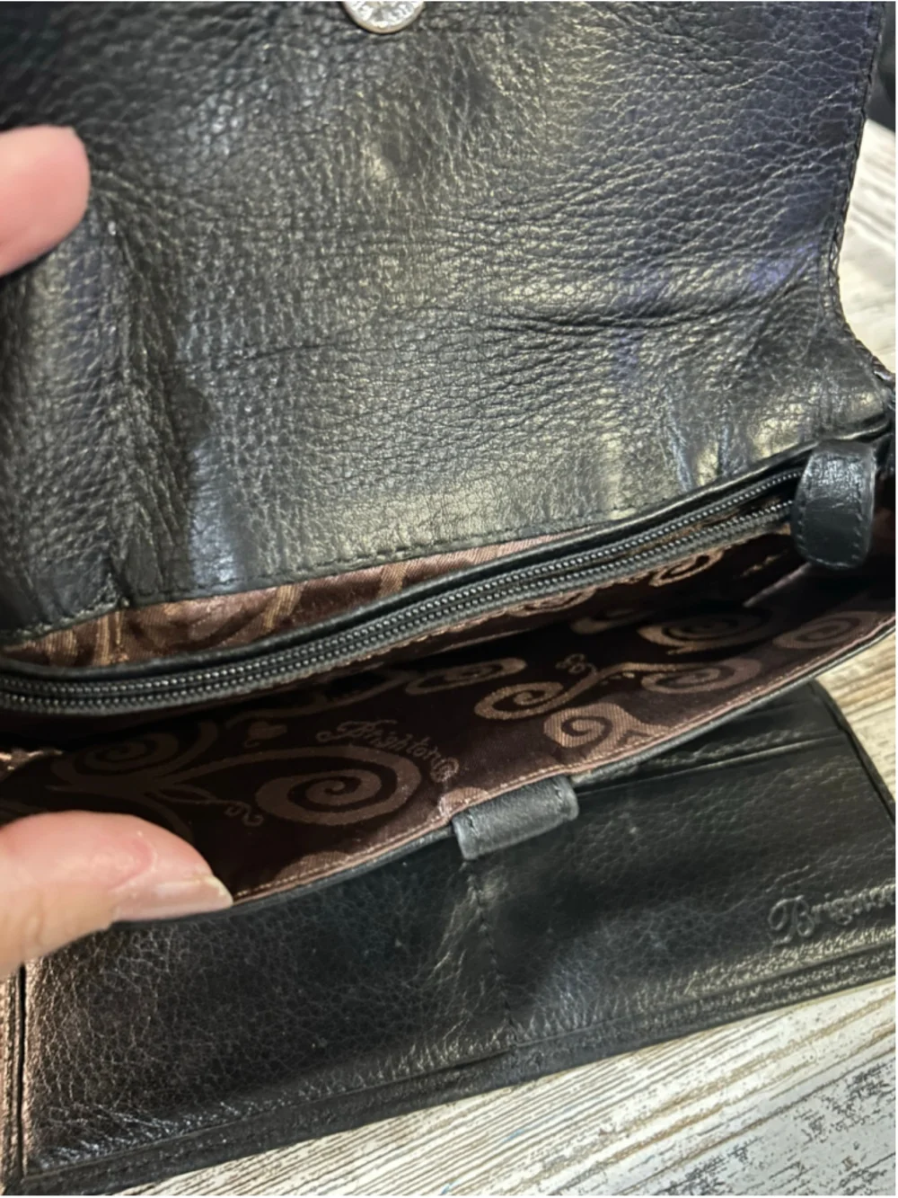 Brighton Leather Wallet/crossbody One Size Black Brown